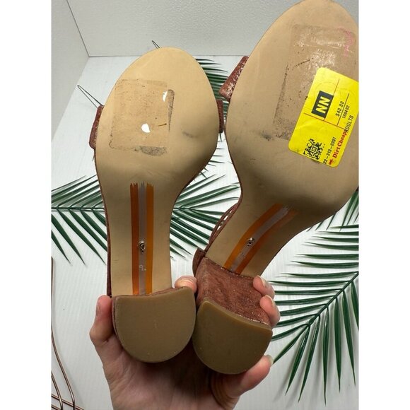 Sam Edelman Women's Rust Pink Yaro Block Wrapped Heel Ankle Strap Sandal Sz 9.5 - Picture 11 of 13